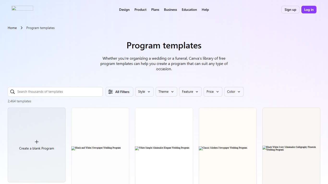 Free and customizable professional program templates Canva